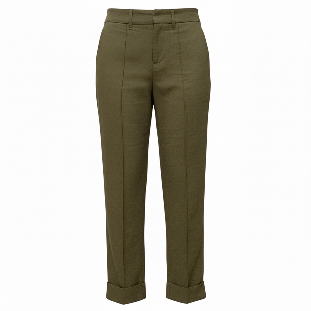 A New Day Olive Green Ankle Pants Size 4 | High Rise Cuffed Career Casual